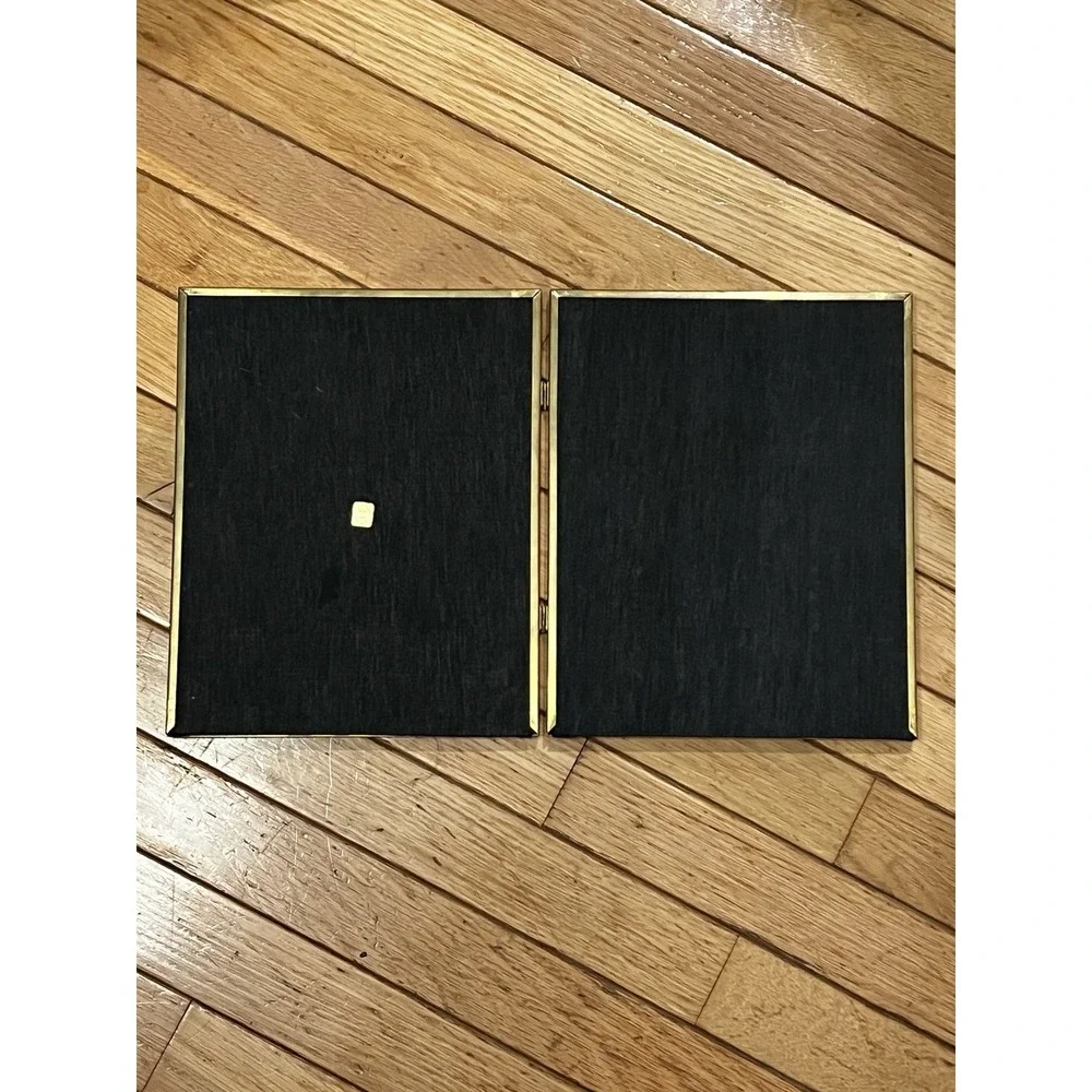 Vtg Solid Brass Double Picture Frame 8